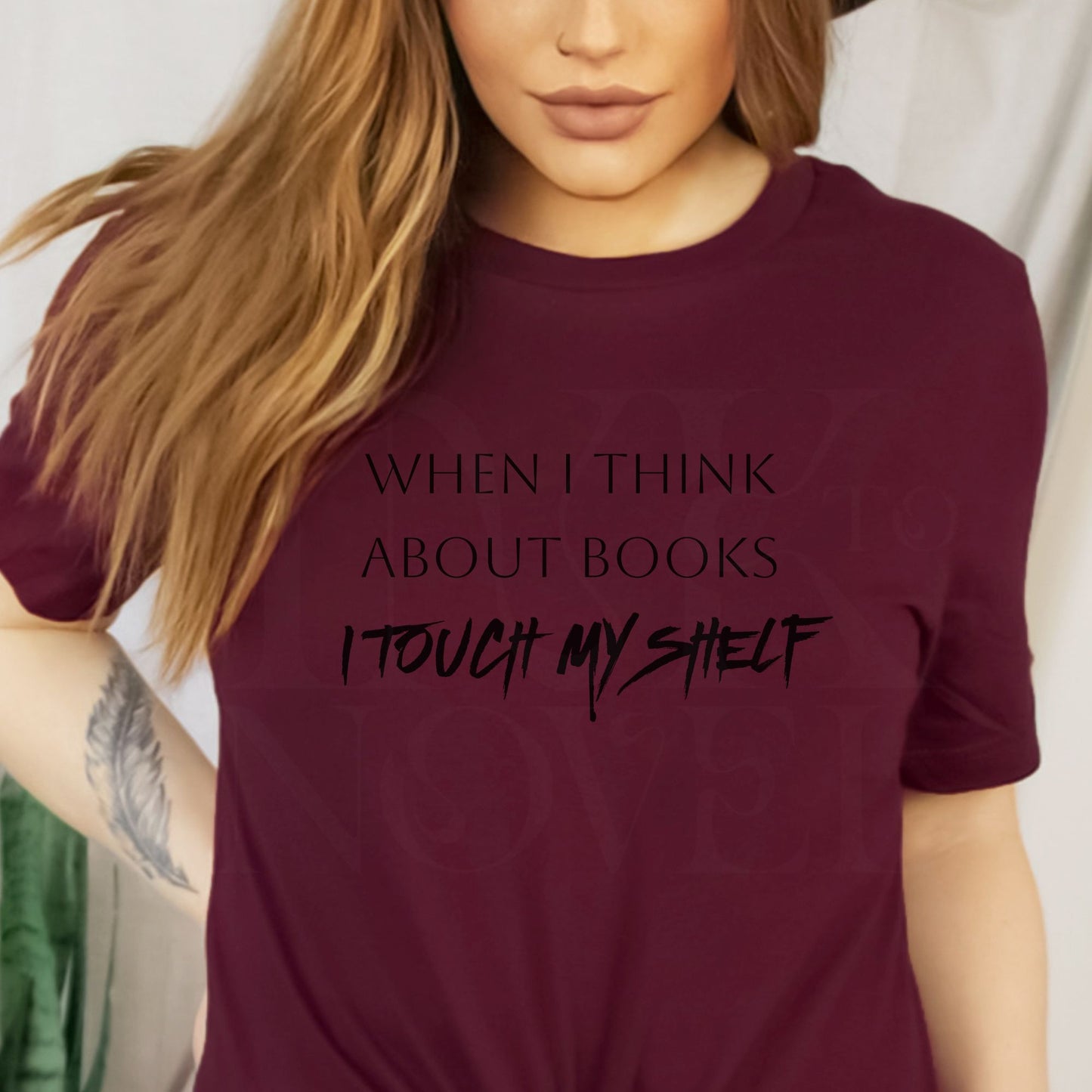 When I Think About Books, I Touch My Shelf T-Shirt