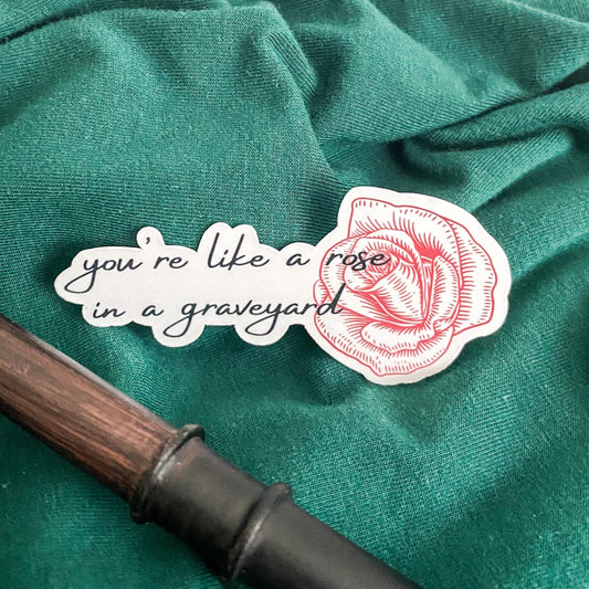 Rose in A Graveyard Sticker